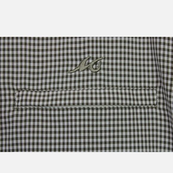 MOJO SPORTSWEAR BUTTON FRONT SS MENS VENTED SHIRT BROWN CHECK SIZE MEDIUM - Picture 5 of 9